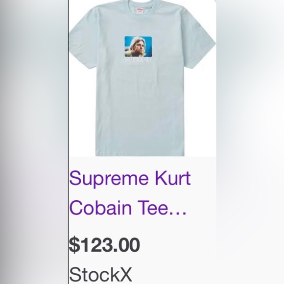 SUPREME KURT COBAIN GRAPHIC TEE or short sleeve t-shirt NEW w/proof of purchase - Picture 3 of 6